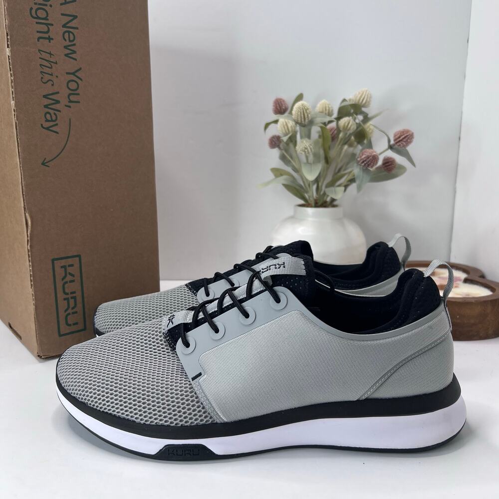 Kuru Atom Walking Comfort Sneaker Gray/Black Men 12.5 M NWB Plantar Fasciitis
